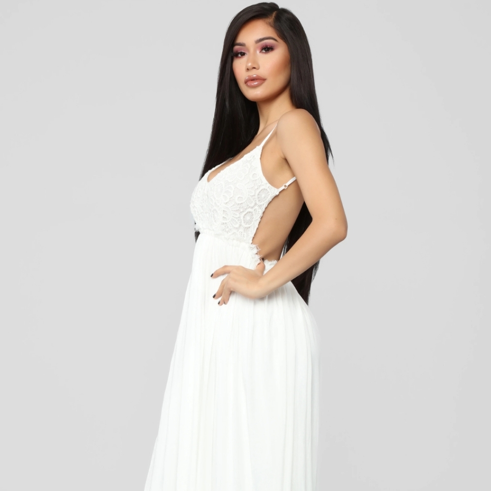 White boho maxi dress